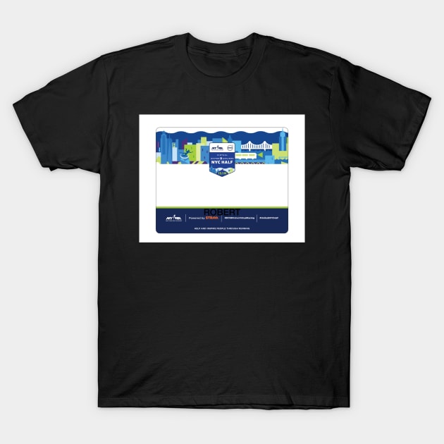 NYRR Half Marathon Bib United Airlines Virtual T-Shirt by BushwoodCurling